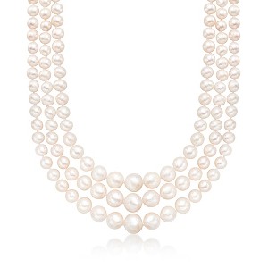 Ross-Simons 6-12.5mm Cultured Pearl 3-Strand Necklace With 14kt Yellow Gold - 1 of 4