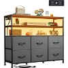 GALAXHERO 6 Drawer Dresser with LED Lights and Charging Station, Fabric Chest with Open Shelves for Bedroom and Living Room Storage - 3 of 4