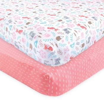 Hudson Baby Infant Boy Cotton Fitted Crib Sheet, Woodland Fox, One Size