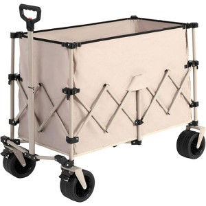 BEAFUP Collapsible Wagon 220lbs with Big All-Terrain Wheels 300L Folding Utility Cart for Camping, Beach, Gardening & Shopping - 1 of 4