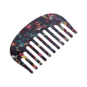 Unique Bargains Retro Anti-Static Pocket Size wide-tooth for Thick Curly Hair Detangling Comb Red Purple Blue 1 Pc - 1 of 4
