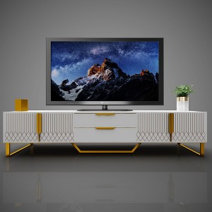 PAGED TV Stand with LED Lights, Modern TV Console Table with Storage Cabinets and Outlets for Living Room, Bedroom - 1 of 4