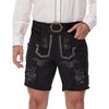 MISSKY Men's Faux Suede Embroidered Shorts with Belt - image 2 of 4