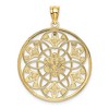 Black Bow Jewelry 14k Yellow Gold & White Rhodium Round Filigree Pendant, 28mm - 3 of 4