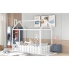 Streamdale Twin Size Wood Bed House Bed Frame With Fence, For Kids, Teens, Girl - 3 of 4