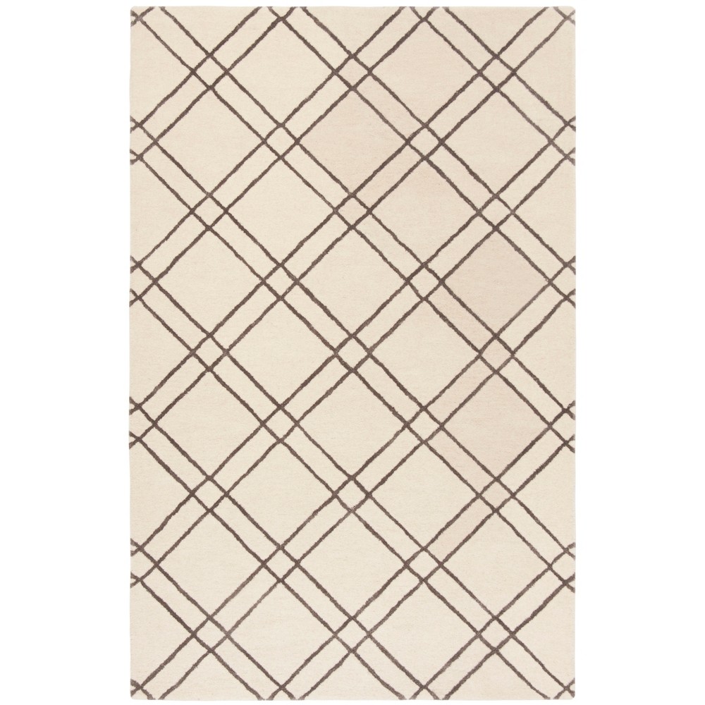 3'x5' Crosshatch Tufted Accent Rug Ivory/Dark Gray - Safavieh