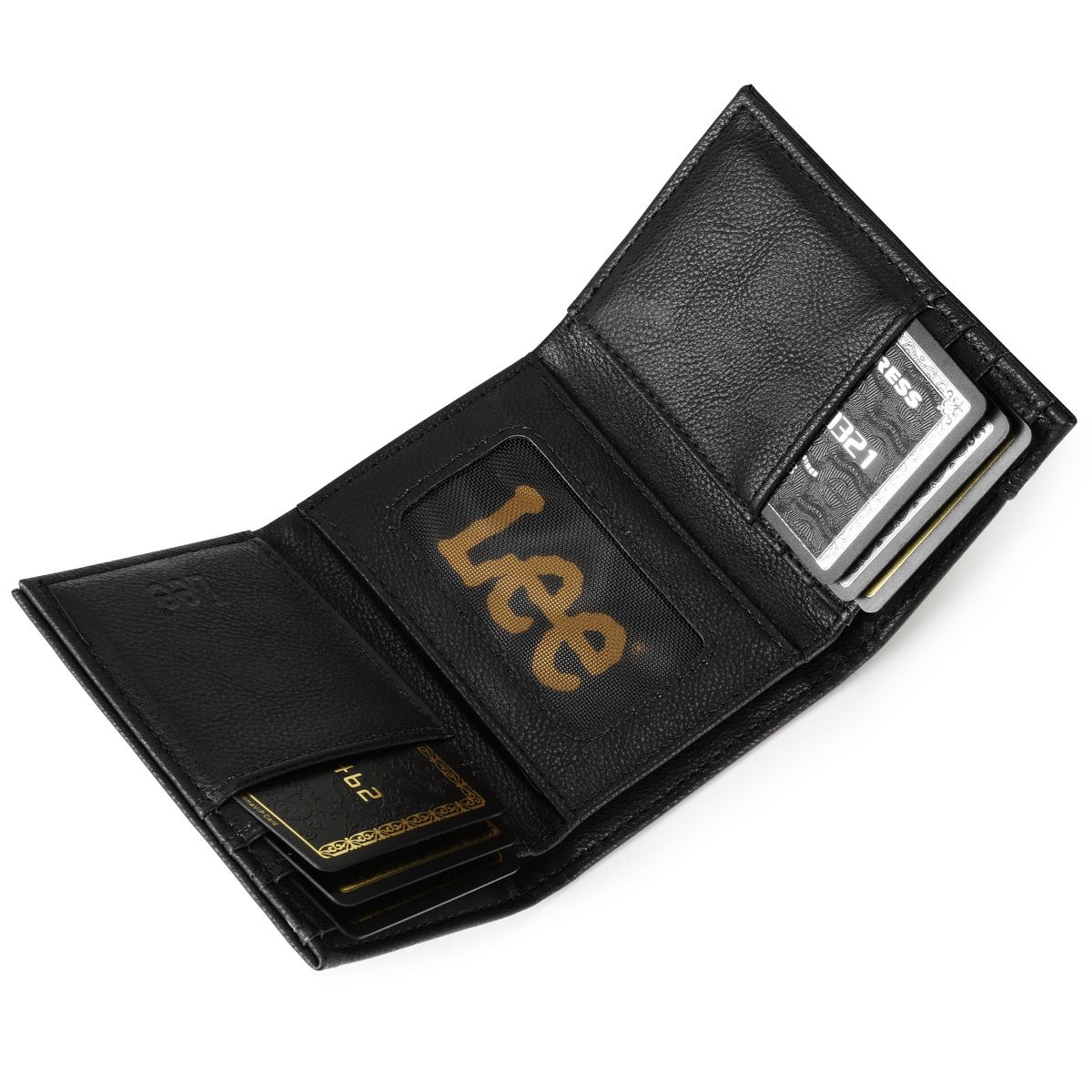 Lee Men’s Trifold Wallet, Pebble Grain Leather Wallet Billfold with RFID Flip ID Window In Gift Box, Valentine's Day Gift Ideas for Man - thumbnail 2