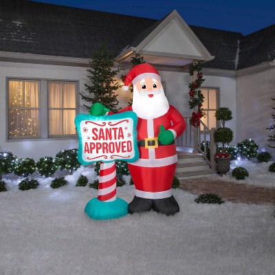 Santa Approved Inflatable Christmas Decoration, 7 ft Tall, Multicolor