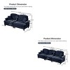 Mid-Century Sectional Sofa, 3-Seat Sofa and 2-Seat Loveseat with Flared Arms with Removable Skirt, Chenille Sofa with Cushion-Coolbibila - 4 of 4