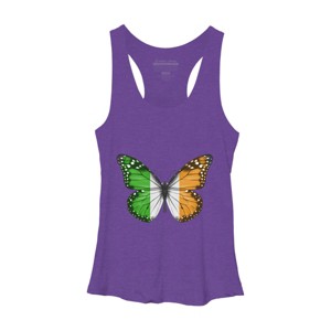 Women's Design By Humans Butterfly Flag Of Ireland By GiftsIdeas Racerback Tank Top - 1 of 2