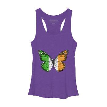 Women's Design By Humans Butterfly Flag Of Ireland By GiftsIdeas Racerback Tank Top