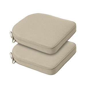 Aoodor Outdoor Dining Chair Cushions Set of 2, Waterproof Patio Furniture Seat Cushions, Outdoor Chair Pads with Ties - 1 of 4