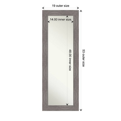 Silver Full Length Bathroom Mirror with Pinstripe Plank Frame