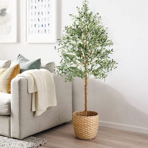 Acekool Faux Olive Tree with Adjustable Branches, Realistic Silk Leaves & Fruits, Indoor Decorative Plant for Home and Office - 1 of 4