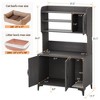 Hidden Cat Litter Box Furniture - Wooden Enclosure with Storage Shelves - 3 of 4