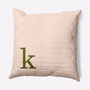 16"x16" Modern Monogram 'k' Square Throw Pillow - e by design - 1 of 3