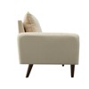 Velvet Loveseat Mid-Century Modern Sofa Tufted Couch with Wooden Legs for Living Room - 4 of 4