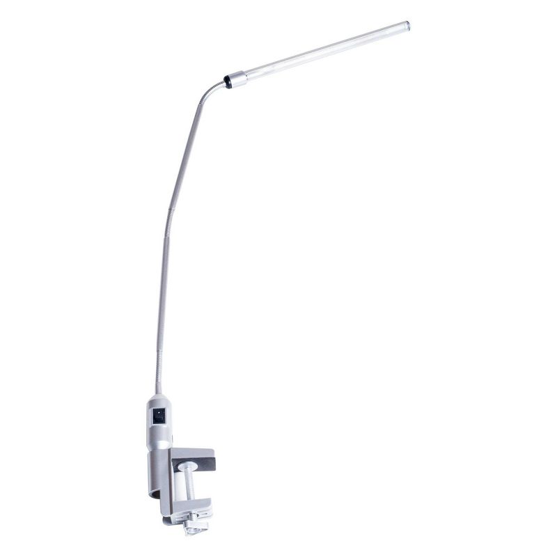 Modern Contemporary Clamp Desk Lamp Silver (Includes LED Light Bulb) - Trademark Global, 3 of 8