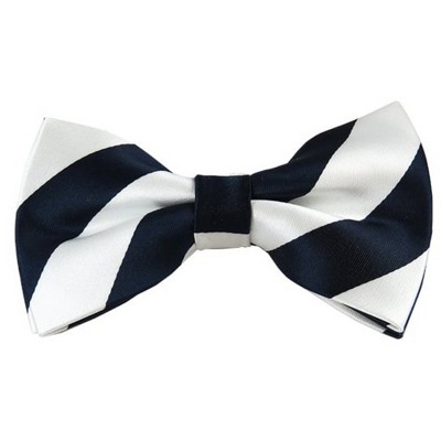 Men's 2.75 W And 4.75 L Inch With Pre-Tied College Stripe Bowtie
