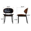 Faux Leather Dining Chair Set of 2, Brown & Black - 2 of 4