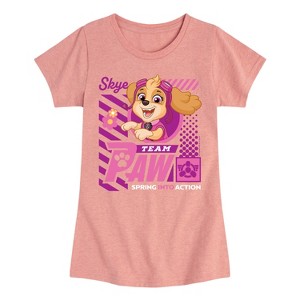 Girls' - Paw Patrol - Team Paw Skye Fitted Short Sleeve Graphic T-Shirt - 1 of 4