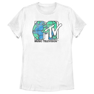 Women's MTV Distressed Earth Day Logo T-Shirt - 1 of 4