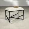 Trion Abstract Black Bench with White Boucle Upholstery - 3 of 4