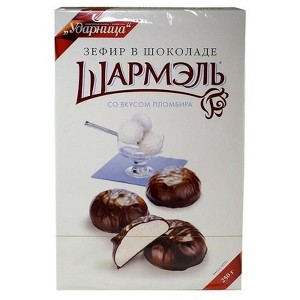 Udarnitsa Sharmel Ice Cream Flavored Zefir Chocolate Covered 250g - Luxurious Russian Dessert With A Rich Creamy Texture And - 1 of 1