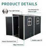 Outdoor Plastic Patio Storage Shed,Resin Garden Shed With Floor And Window,Steel Frame Garden Shed For Garden Tools,Trash Cans-Coolbibila - 3 of 4