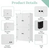 MAYEERTY Elegant Bathroom Cabinet Freestanding 4 Doors Adjustable Shelves White - 4 of 4
