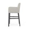 30.5" Upholstered Counter Stool with Armrests and Rubberwood Frame, Modern Comfortable Bar & Kitchen Seating - 3 of 4