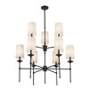 Emily 9-Light Chandelier - Elegant Layered Design with Off-White Shades & Dimmable Feature - 2 of 4