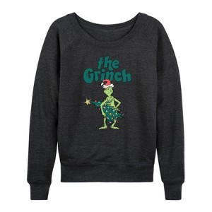 Women's - Dr. Seuss -  Lightweight French Terry Wide Neck Long Sleeve Shirt - 1 of 4