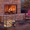Tangkula Firewood Log Cart Carrier Firewood Cart Wood Hauler with Wear-Resistant and Shockproof Rubber Wheels - 4 of 4