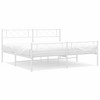 vidaXL Metal Bed Frame with Headboard&Footboard White 72 in.x83.9 in. California King - 2 of 4