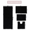 Bell Flower Collection Tufted Bath Rugs, Extra Soft and Absorbent, Non-Slip Bath Mats, Machine Washable Bathroom Mats, 4 Pcs Set with Contour, Black - 3 of 4