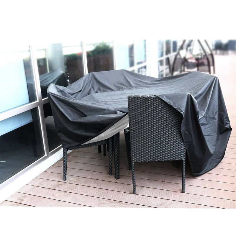 Outdoor Rectangular Furniture Cover Waterproof Weatherproof Adjustable Garden Patio Table Chair Cover, 2 of 7