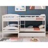 NicBex Twin over Twin Bunk Bed L-Shaped Five Person Pine Bed Frame with Trundle, Ladder and Full Length Guardrail, No Box Spring Required - 2 of 4