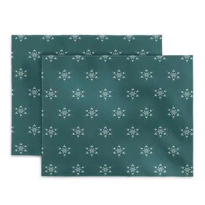 Sheila Wenzel-Ganny Holiday Green Snowflakes Placemats - Society6 - 1 of 2