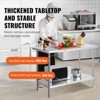 VEVOR Stainless Steel Prep Table, 24 x 48 x 34 Inch, 800 lbs Load Capacity, Heavy Duty Metal Worktable with 3 Adjustable Height Levels - 4 of 4