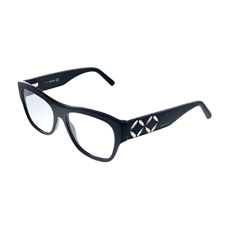 Swarovski  001 Womens Square Eyeglasses Glossy Black 53mm, 1 of 4