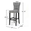 GDFStudio Hazel Contemporary Upholstered Tufted 30 Inch Barstools (Set of 2) - 3 of 4