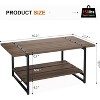 41" Farmhouse Coffee Table with Storage Shelf, 2 Tie Rectangle Center Table with Storage, Simple Office Cocktail Tea Table - 2 of 2