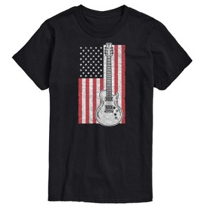 Men's - Instant Message - USA Flag with Guitar Short Sleeve Graphic T-Shirt - 1 of 4