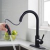 WOWOW Single Handle Pull Down Sprayer Kitchen Faucet with Deckplate - image 3 of 4