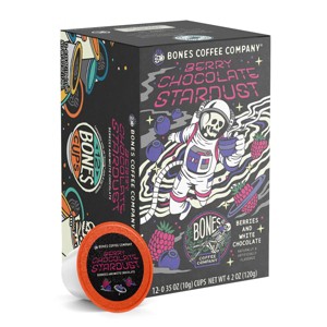 Bones Cups Berry Chocolate Stardust Berries and White Chocolate Flavor 12 ct Single-Serve Bones Cups Coffee Pods Keurig Coffee Maker Compatible - 1 of 4
