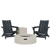 Christopher Knight Home Encino Outdoor Acacia Wood Adirondack Chairs with Circular Fire Pit Table - 2 of 4