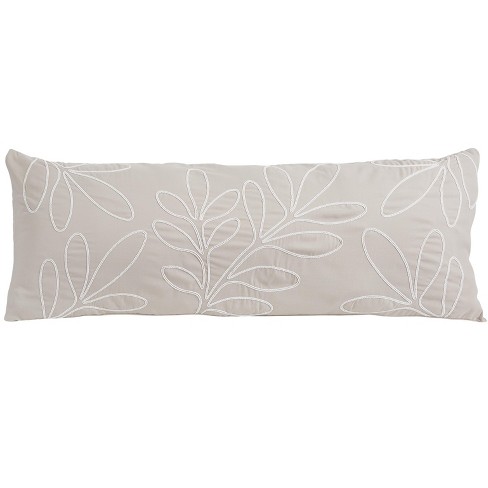 Sweet Jojo Designs Boy Or Girl Gender Neutral Unisex Body Pillow Cover (pillow  Not Included) 54in.x20in. Botanical Leaf Linen Taupe And Ivory : Target