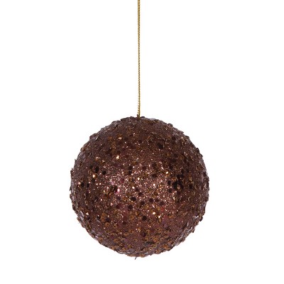 Vickerman 4.75" Holographic Glittered Christmas Ball Ornament - Brown