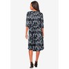 Roaman's Women's Plus Size Ultrasmooth Plus Size Boatneck Swing Dress - 3 of 4
